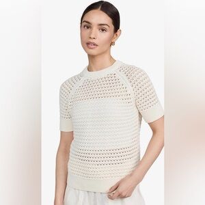 Varley Excellent used condition Cream Knit Short Sleeve Sweater! Small